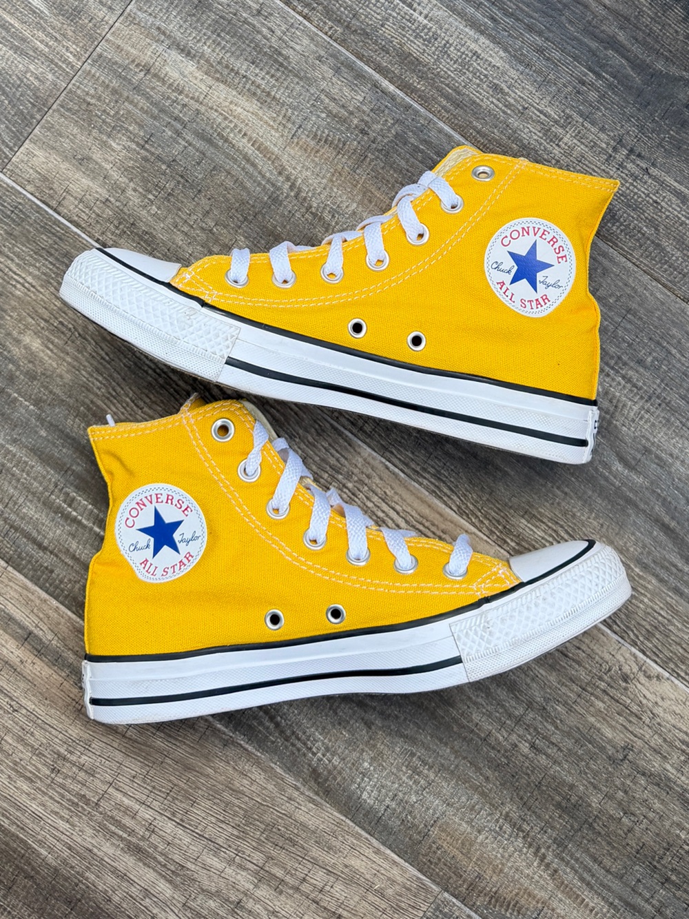 Yellow Converse All Star high top sneakers #converse women’s 6.5